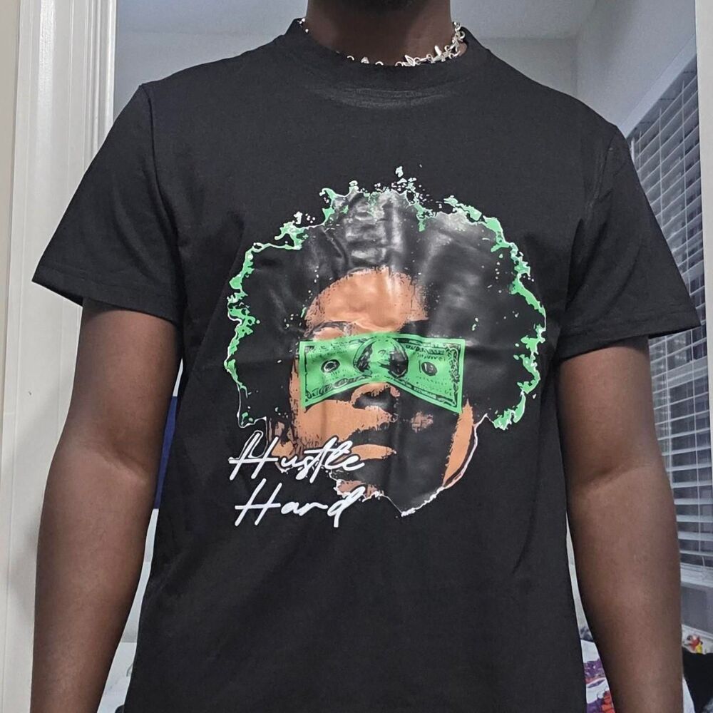 Hustle Hard Money Graphic Black Streetwear